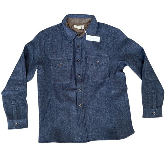 New Outerknown 100% Wool Shirt Jacket Navy Heather Men’s size variation $268 - Picture 14 of 15